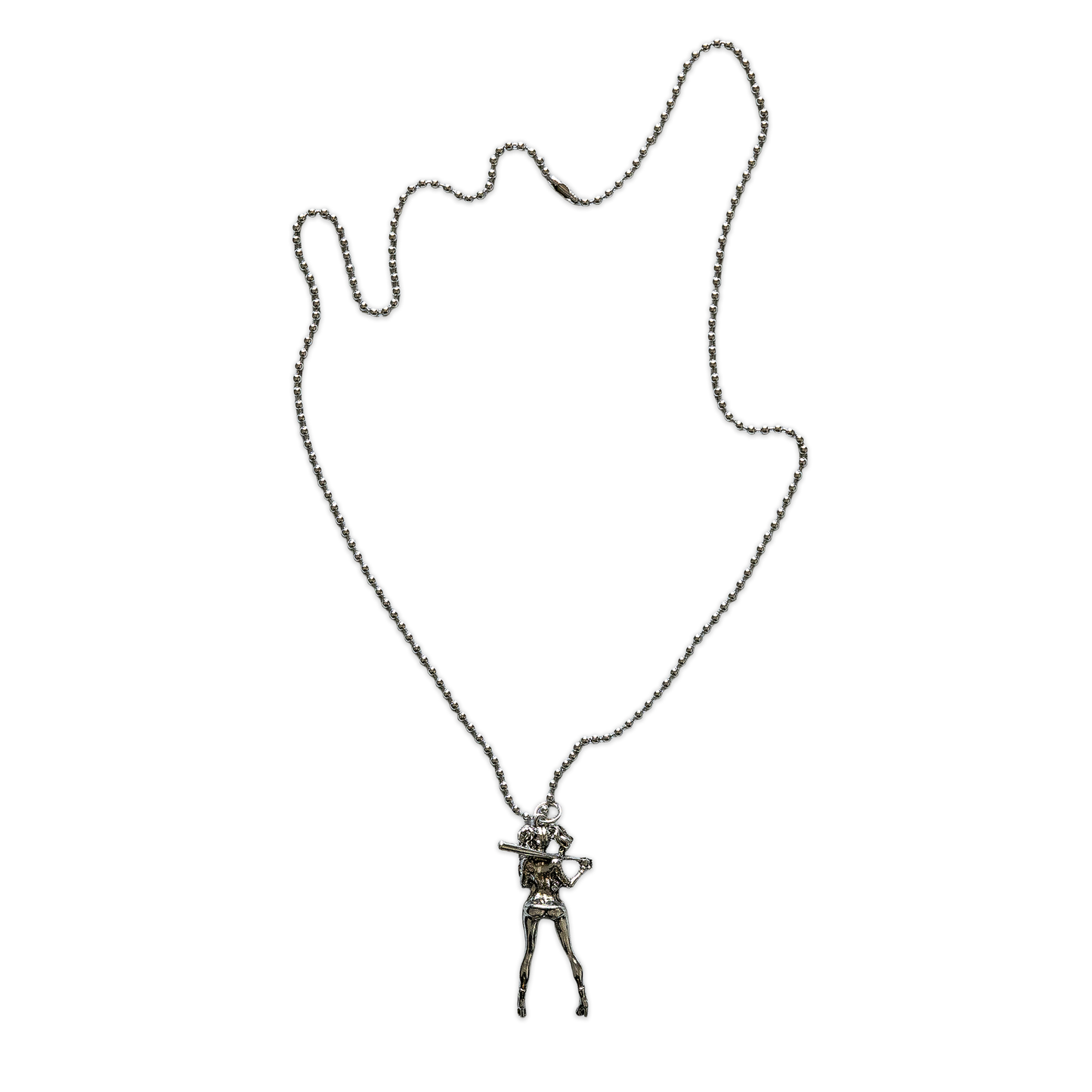 Necklace with a small pendant on a white background