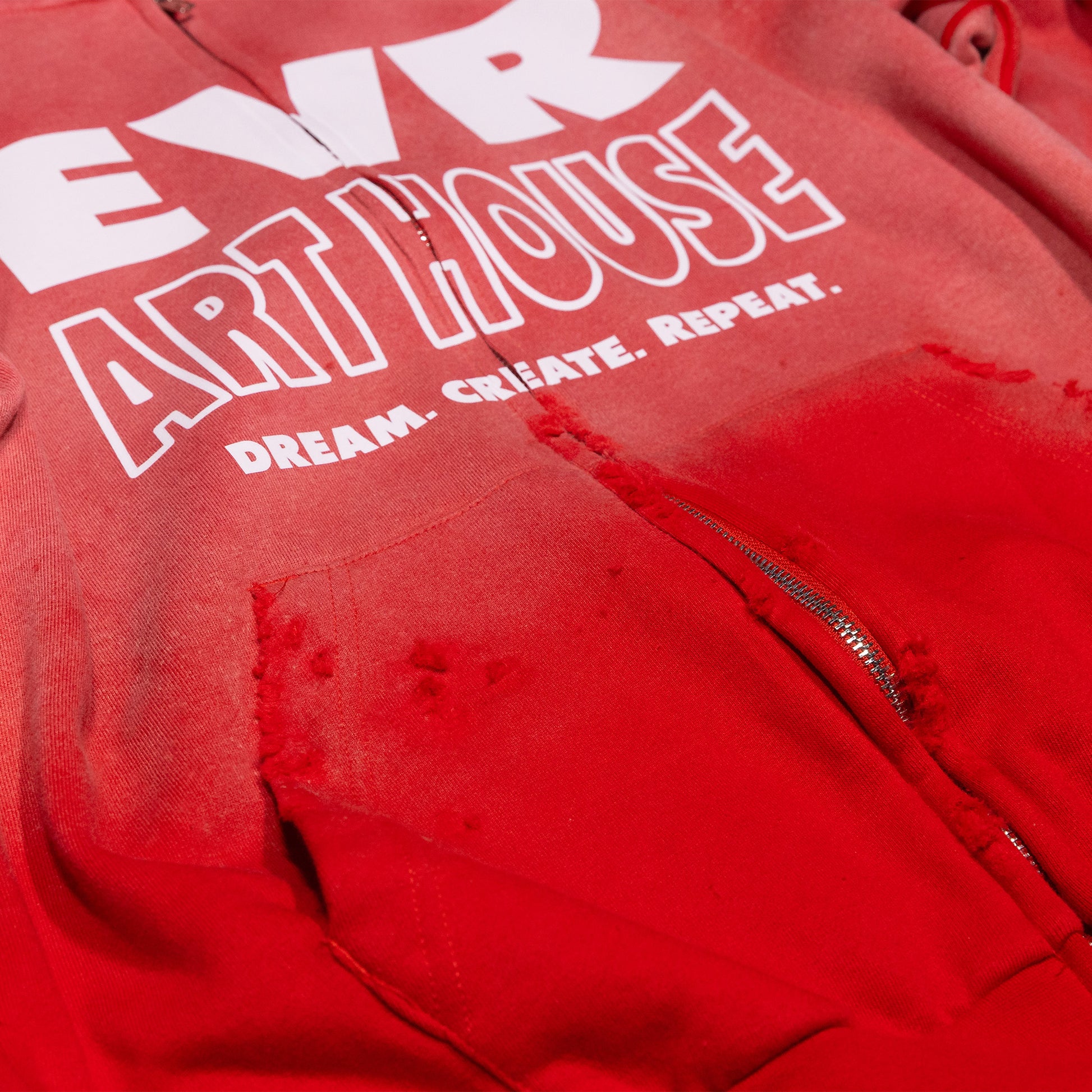 ART HOUSE ZIP UP HOODIE [CANDY CANE] - EVR® 