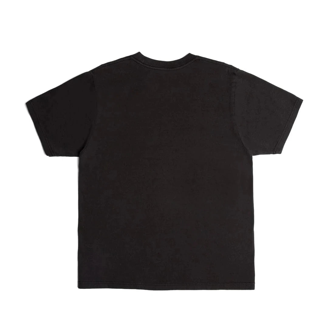 Black t-shirt on a white background