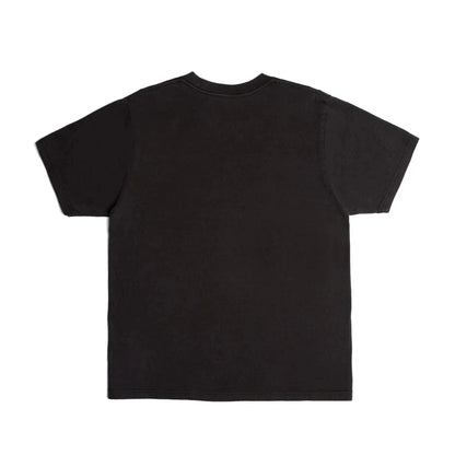 Black t-shirt on a white background